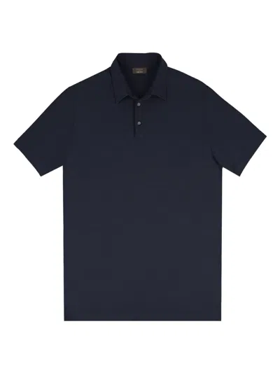 Slowear Short-sleeve Cotton Polo Shirt In Blue
