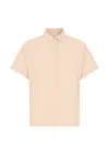 Slowear Short-sleeve Button-placket Blouse In Neutral
