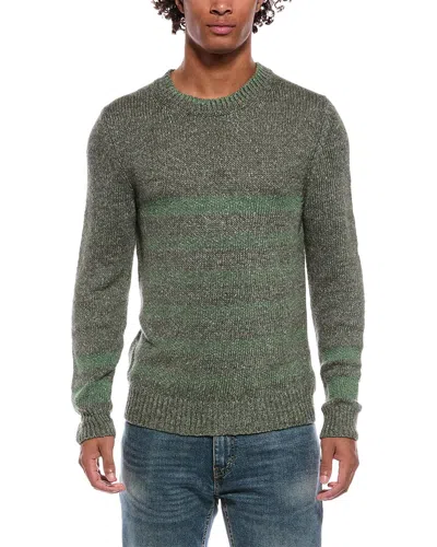 Slowear Silk & Linen-blend Stripe Crewneck Sweater In Green
