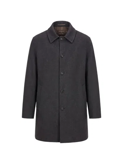 Slowear Single-breasted Coat In Black