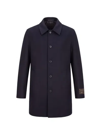 Slowear Single-breasted Logo-patch Coat In Blue