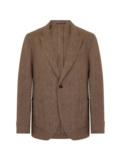 Slowear Single-breasted Notched-lapel Blazer In Brown