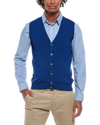 Slowear Sleeveless Cardigan Vest In Blue