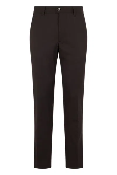 Slowear Slim Trousers In Wool Blend In Brown