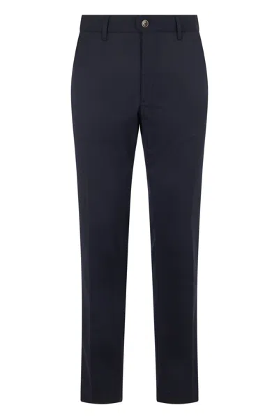 Slowear Slim Wool-blend Straight Trousers For Men In Blue