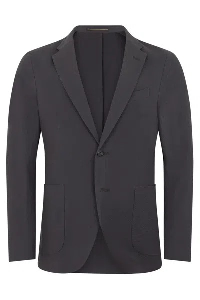 Slowear Slim-fit Single-breasted Cotton Jacket In Grey
