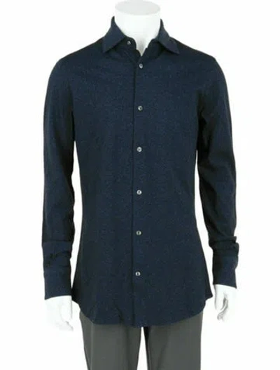 Pre-owned Slowear Solid Button-up Top W/ Tags In Blue