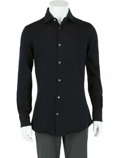 Pre-owned Slowear Solid Button-up Top W/ Tags In Blue