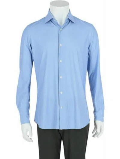 Pre-owned Slowear Solid Button-up Top W/ Tags In Blue
