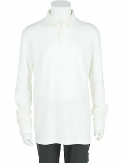 Pre-owned Slowear Solid Polo Sweater W/ Tags In White