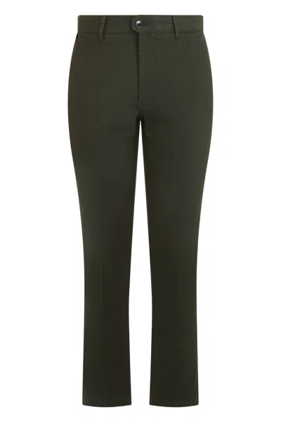 Slowear Straight Cotton Pants With Stretch Comfort For Men In Green