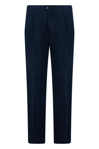 Slowear Straight-leg Cotton Trousers For Men In Blue