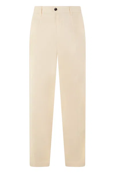 Slowear Straight-leg Cotton-blend Chinos In Ivory