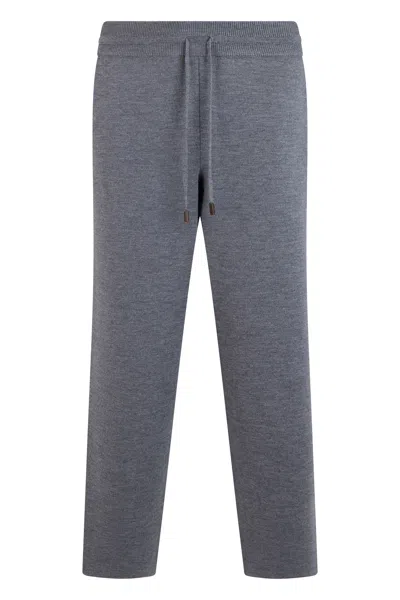 Slowear Stretch Virgin Wool Pants With Elastic Waist In Gray
