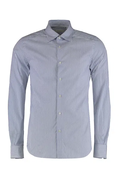 Slowear Striped Cotton Long-sleeve Shirt In Blue