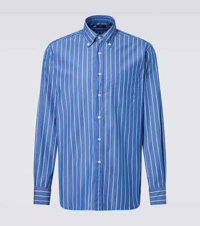 Slowear Striped Cotton Shirt In Blue