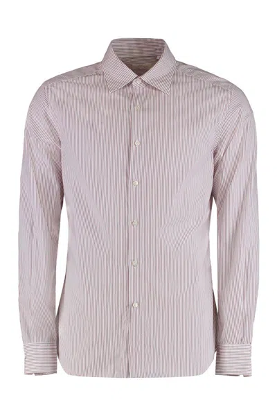 Slowear Striped Cotton Shirt In Pink