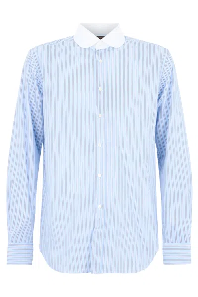 Slowear Striped Long-sleeve Shirt In Blue