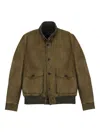 Slowear Suede Bomber Jacket In Brown