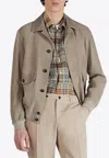 Slowear Suede Button-up Bomber Jacket In Gray