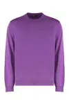 Slowear Sweater With A Round Neck In Virgin Wool In Purple