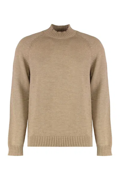 Slowear Sweater With A Turtleneck In Wool In Brown
