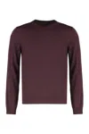 Slowear Sweater With Round Neck In Wool In Purple