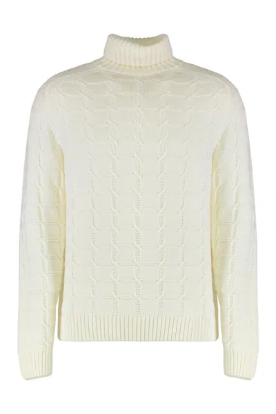 Slowear Sweater With Turtleneck In Virgin Wool In White
