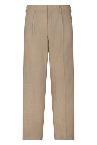 Slowear Tailored Trousers In Soft Virgin Wool In Neutral