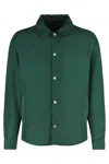 Slowear Technical Fabric Overshirt In Green