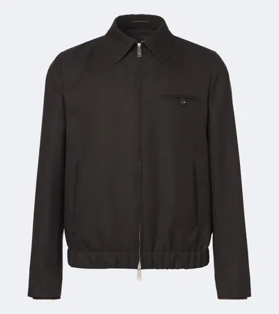 Slowear Virgin Wool Blouson Jacket In Brown