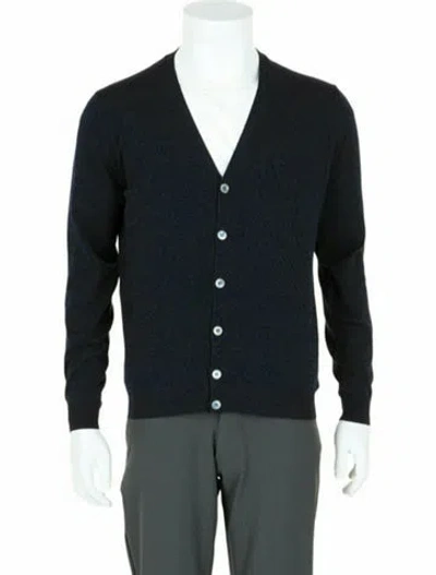 Pre-owned Slowear Virgin Wool Cardigan W/ Tags In Blue