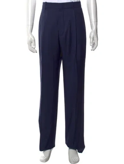 Pre-owned Slowear Virgin Wool Dress Pants In Blue