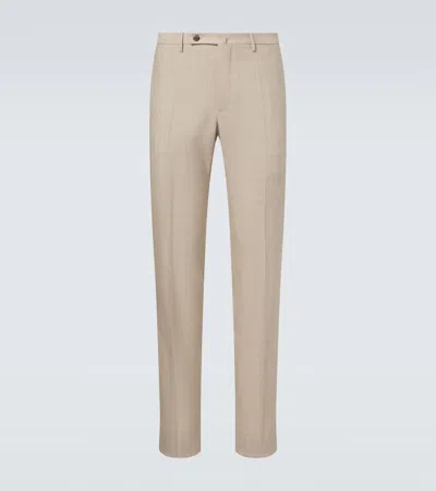Slowear Virgin Wool Slim Pants In Nude
