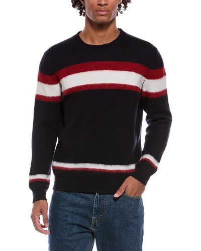 Slowear Virgin Wool Stripe Crewneck Sweater In Blue