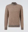 Slowear Virgin Wool Striped Sweater In Brown