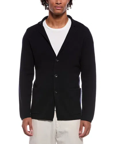 Slowear Virgin Wool Sweater Jacket In Blue
