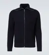 Slowear Virgin Wool Zip-up Cardigan In Black
