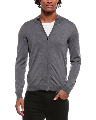 Slowear Incotex Virgin Wool-blend Fine Gauge Zip Cardigan In Gray