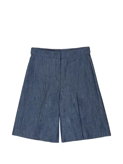 Slowear Wide-leg Bermuda Shorts In Blue
