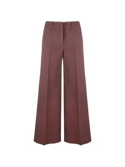 Slowear Wide-leg Pressed-crease Trousers In Burgundy