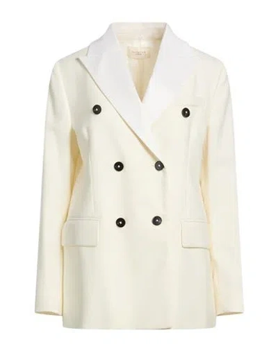 Slowear Woman Blazer Cream Size 6 Virgin Wool In Yellow