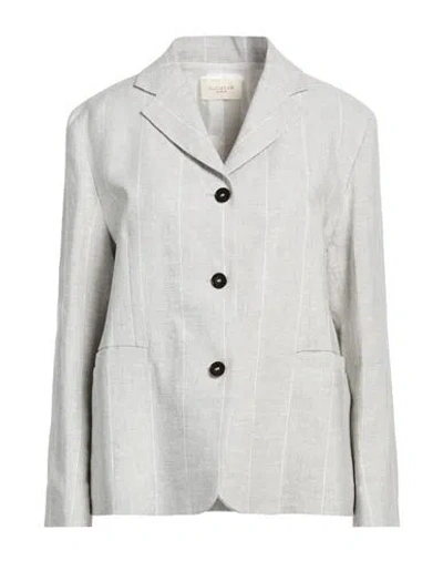 Slowear Woman Blazer Light Grey Size 10 Linen In Gray