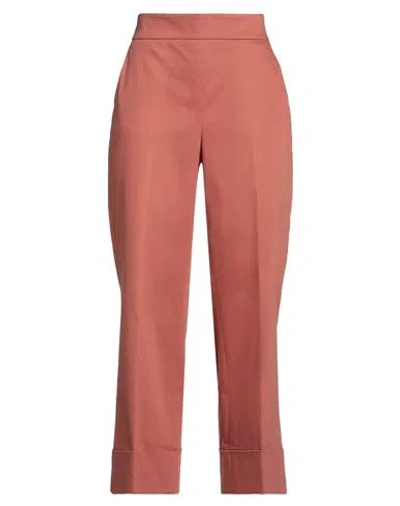 Slowear Incotex Woman Pants Brick Size 6 Cotton, Elastane In Red