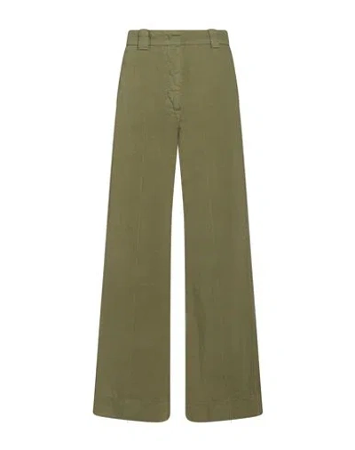 Slowear Woman Pants Military Green Size 4 Cotton, Linen