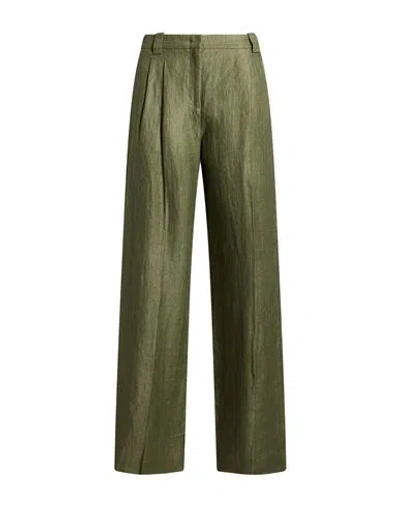 Slowear Woman Pants Military Green Size 6 Linen