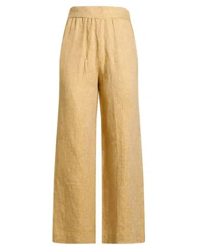 Slowear Woman Pants Mustard Size 4 Linen In Yellow