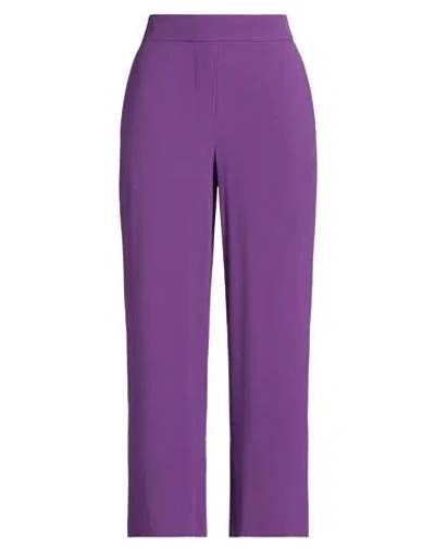 Slowear Woman Pants Purple Size 12 Acetate, Silk