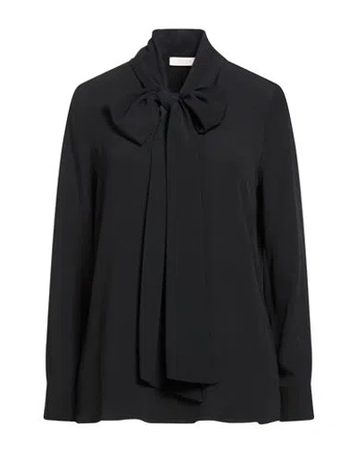 Slowear Woman Shirt Black Size 8 Acetate, Silk