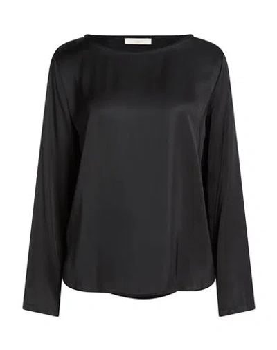Slowear Woman Top Black Size 6 Viscose In Multi
